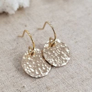 Coin Disc Dangle Earrings - Sterling, Gold, or Rose Gold