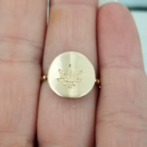 Custom Design Stamp Disc Ring - Sterling, Gold, or Rose Gold