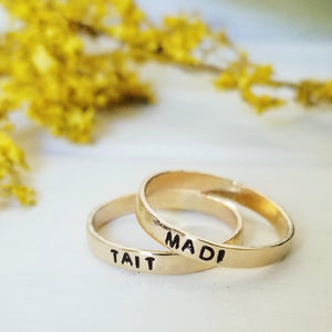 3mm Gold Name Ring - 14kt Gold Filled