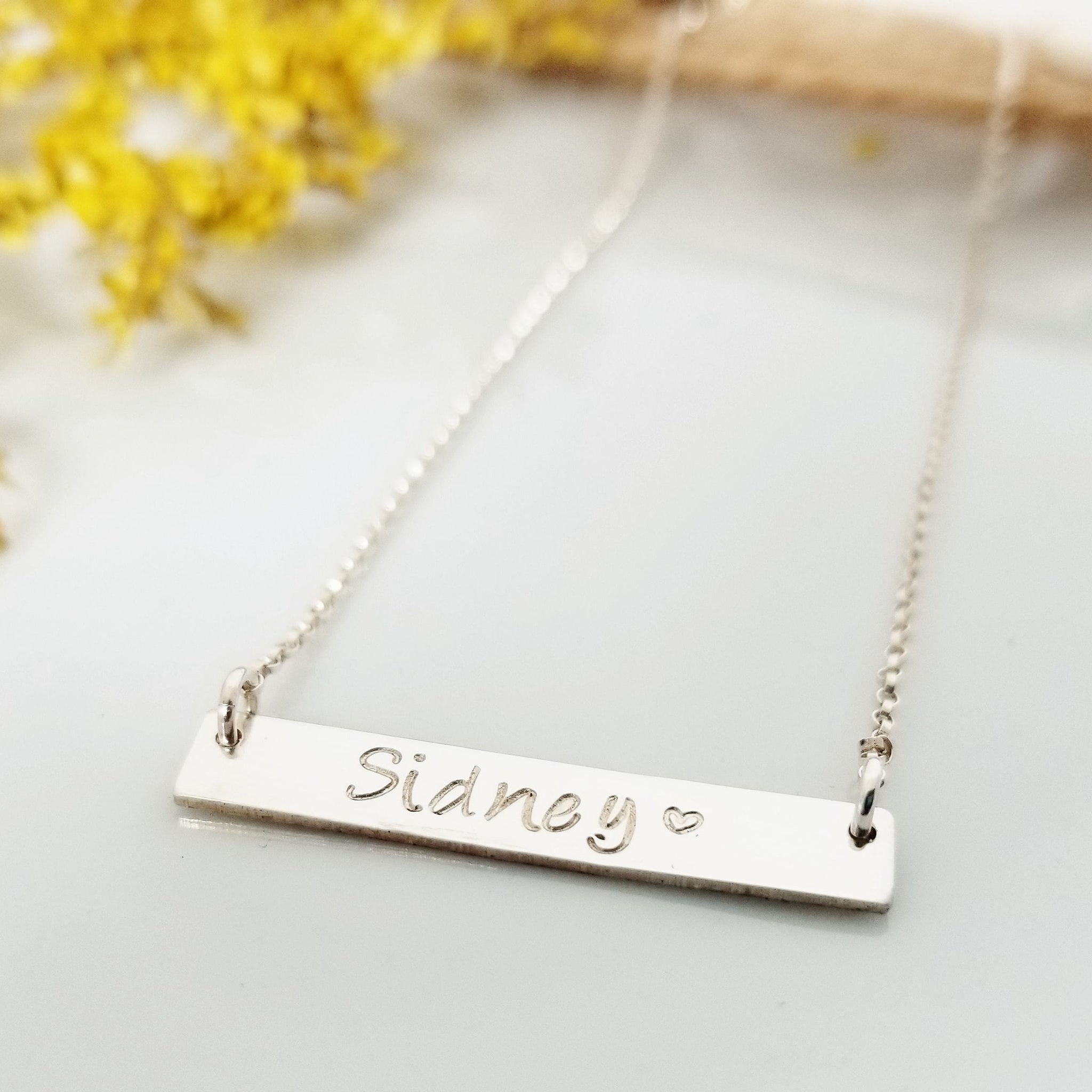 Sterling Silver Name Bar Necklace