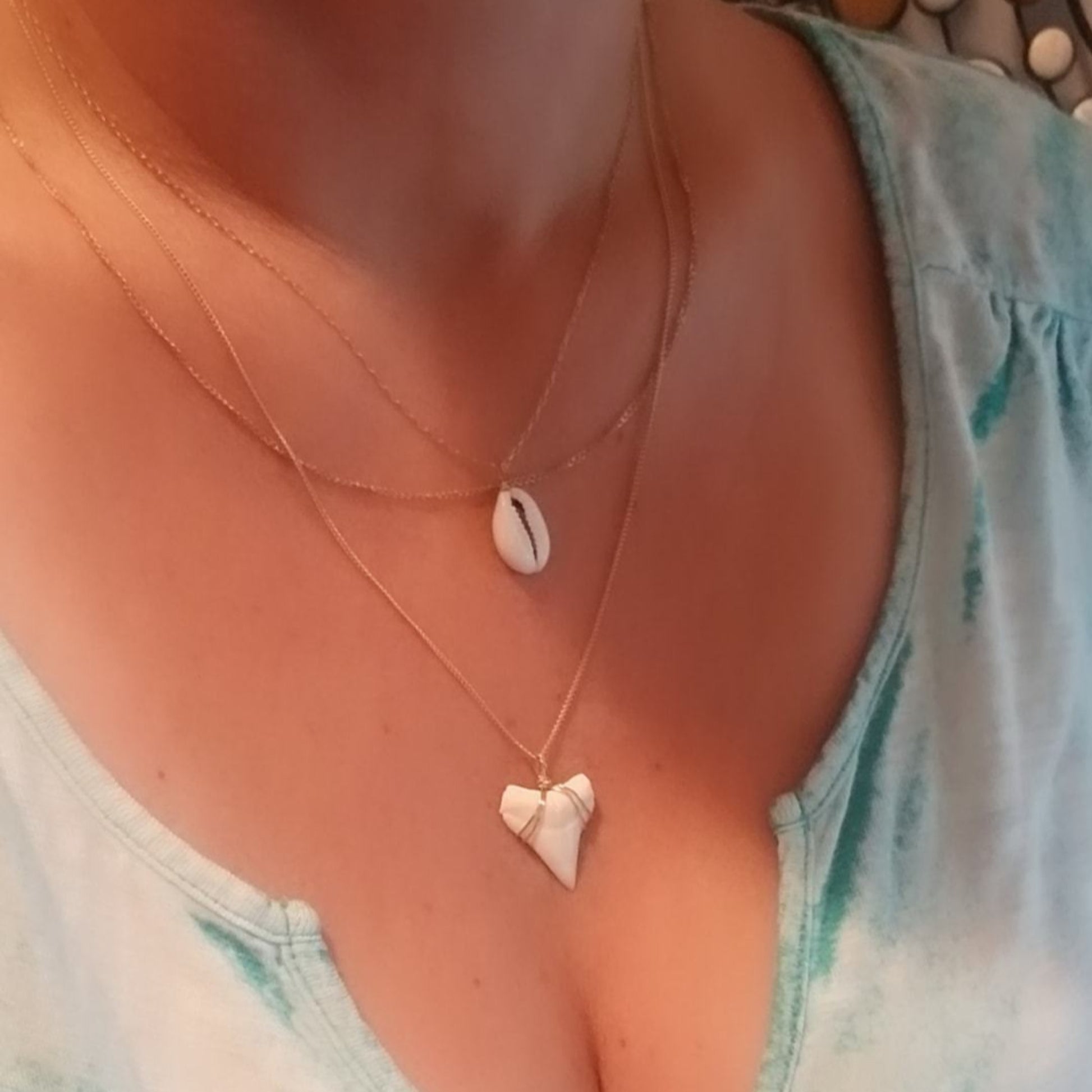 The "Annesa" - Real Shark Tooth Layering Necklace - Sterling or Gold