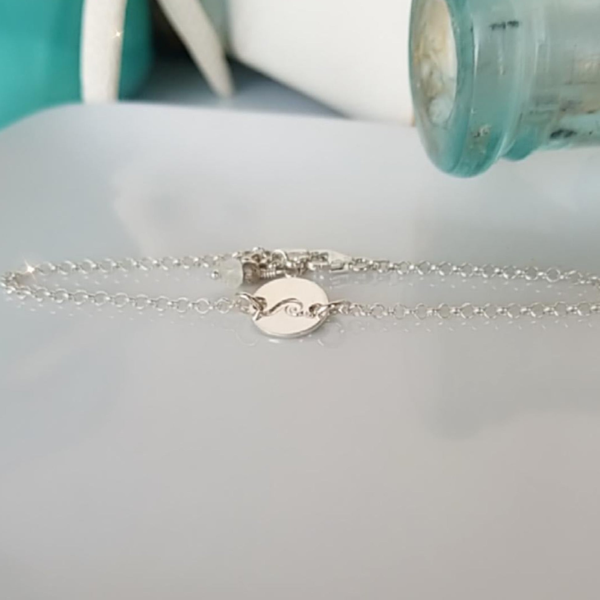 Custom Wave Disc Bracelet - Sterling, Gold, or Rose Gold