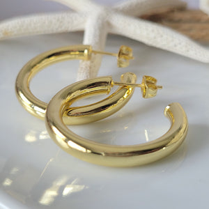 Gold Hollow Hoop Earrings