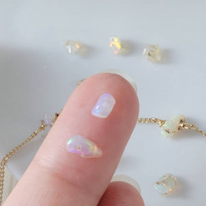 Multi Raw Opal Chip Necklace - Sterling, Gold or Rose Gold