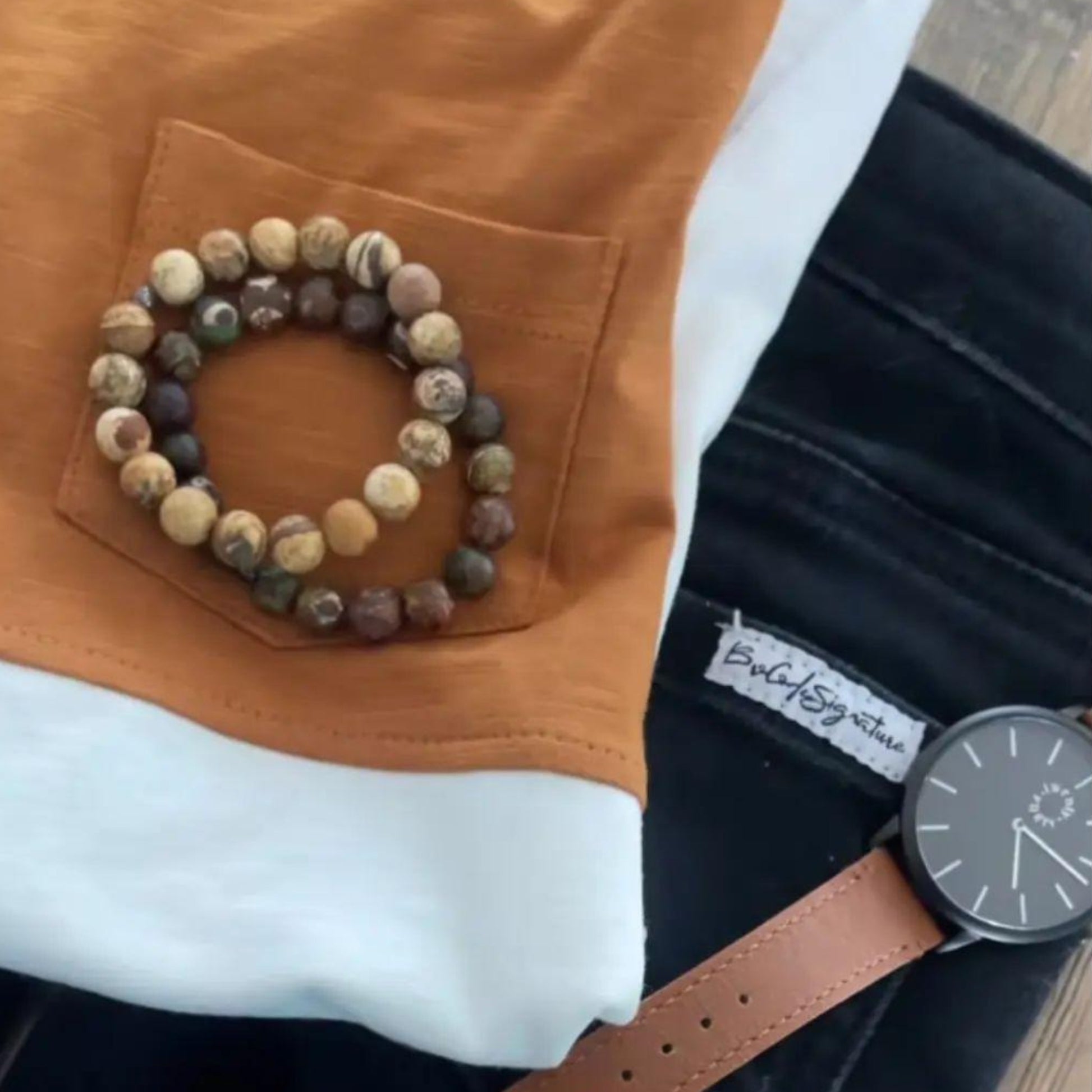 Neutral Natural Stone Bead Bracelets - 1 Bracelet