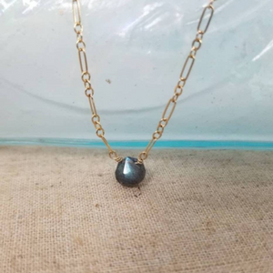 Natural Labradorite Necklace - Sterling or Gold