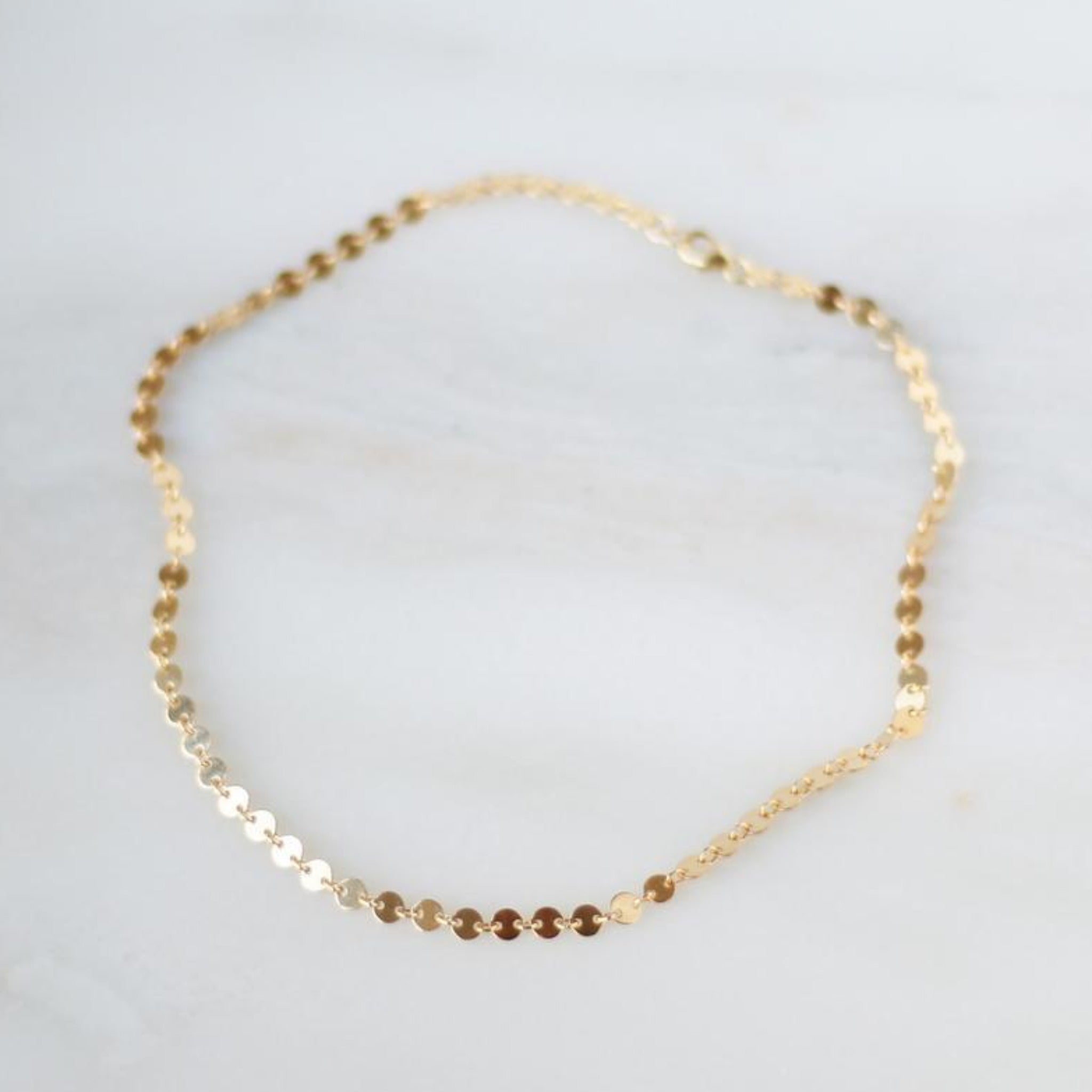 Circle Sequins Layering Necklace - Sterling or Gold