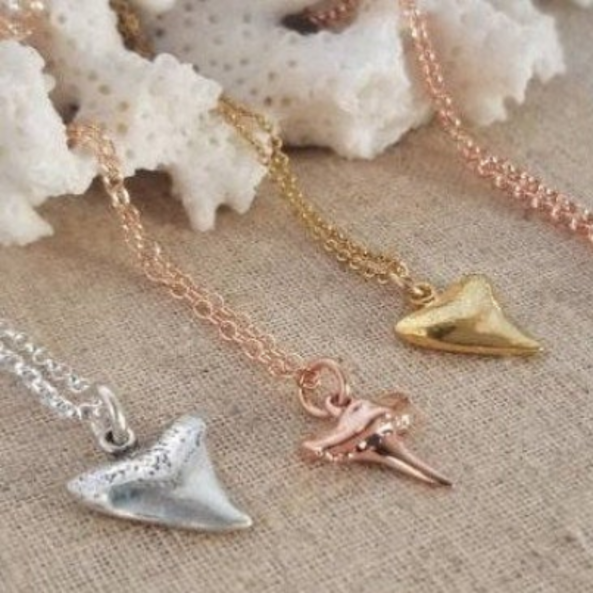 Dainty Shark Tooth Layering Necklace - Sterling, Gold or Rose Gold