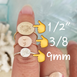 Custom Design Round Disc Ring - Sterling, Gold, or Rose Gold