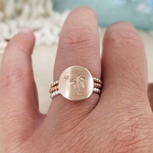 Custom Design Round Disc Ring - Sterling, Gold, or Rose Gold