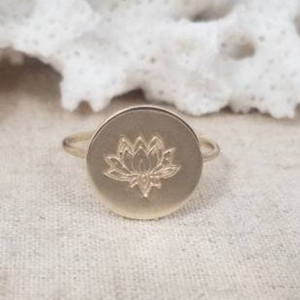 Custom Design Round Disc Ring - Sterling, Gold, or Rose Gold