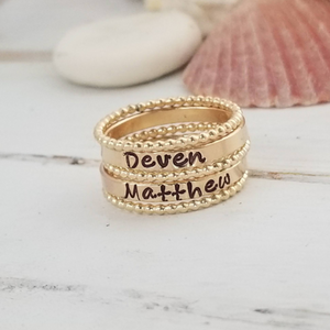 3mm Gold Name Ring - 14kt Gold Filled