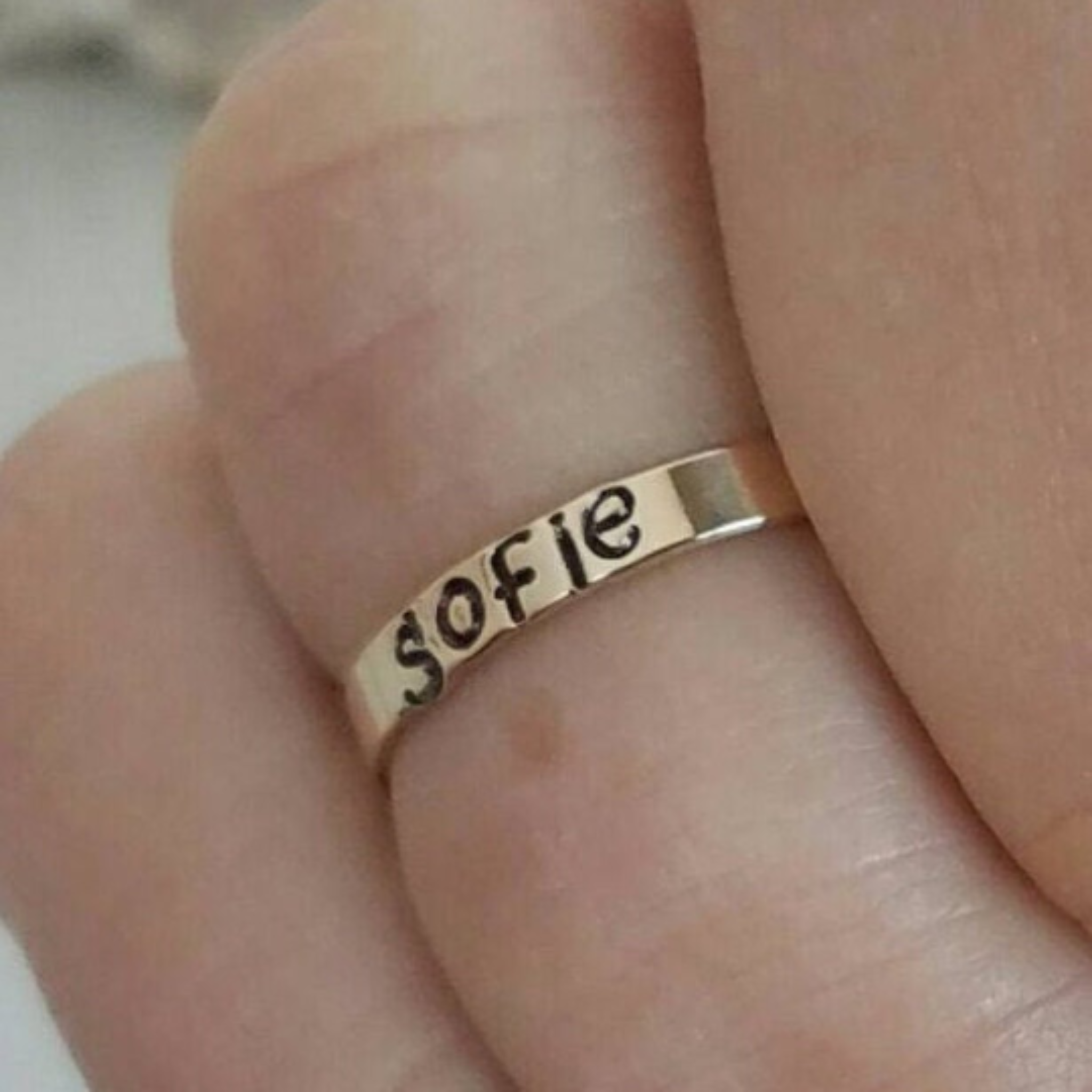 3mm Gold Name Ring - 14kt Gold Filled
