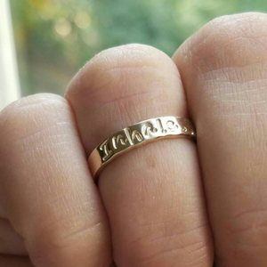 3mm Gold Name Ring - 14kt Gold Filled