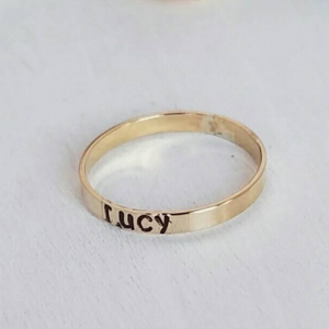 3mm Gold Name Ring - 14kt Gold Filled