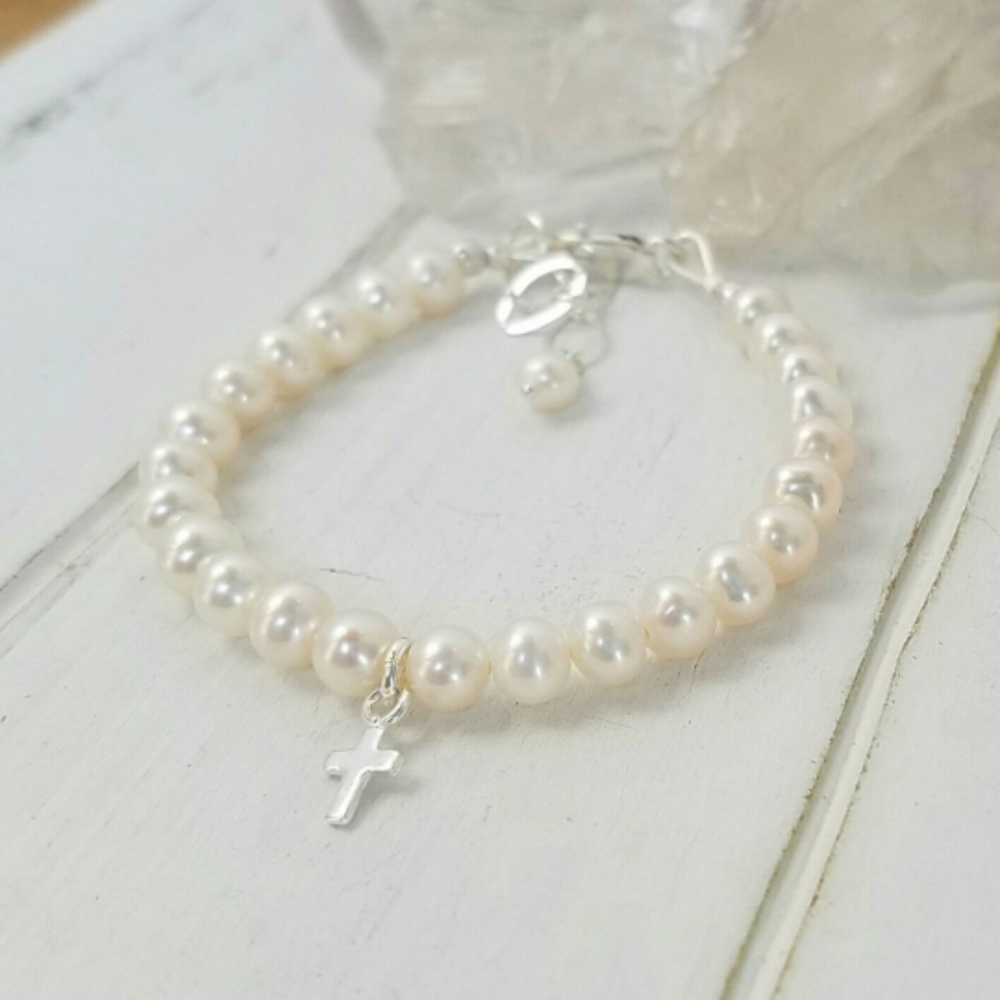 AAA Freshwater Pearl Necklace and Bracelet Set - Sterling Silver