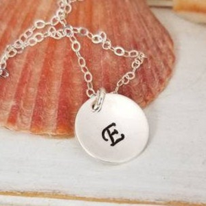 Custom Circle Name Disc Necklace - 1/2 Inch - Sterling, Gold, or Rose Gold