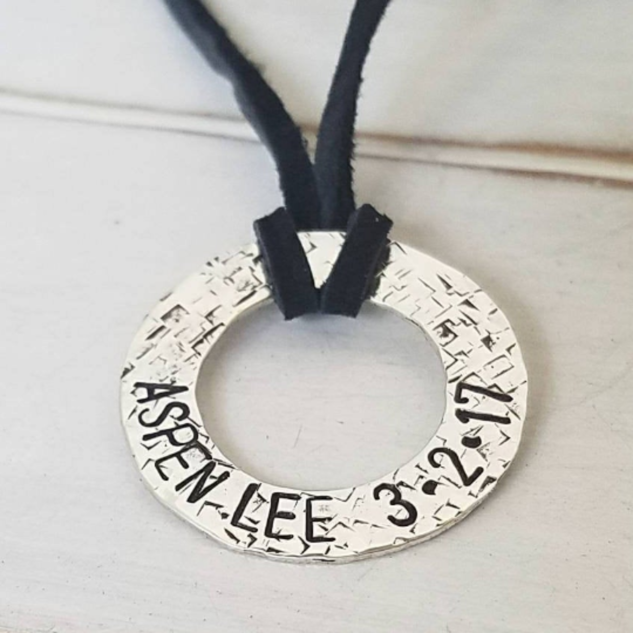 Men's Personalized Washer Necklace - Sterling Silver - Daddy Necklace
