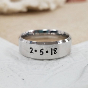 Men's Personalized Ring - Sterling Silver