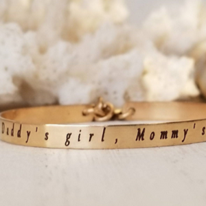 Babies Custom Cuff Bracelet - Sterling, Gold, or Rose Gold