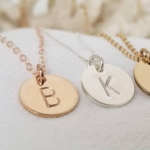 Custom Small Initial Necklace - 1/2 Inch - Sterling, Gold, or Rose Gold