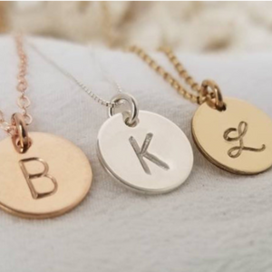 Custom Small Initial Necklace - 1/2 Inch - Sterling, Gold, or Rose Gold