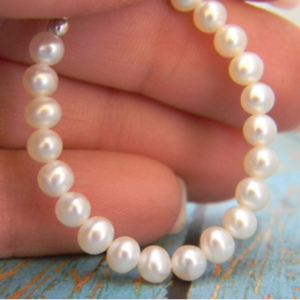 AAA Freshwater Pearl Baby Bracelet - Sterling Silver or Gold Clasp