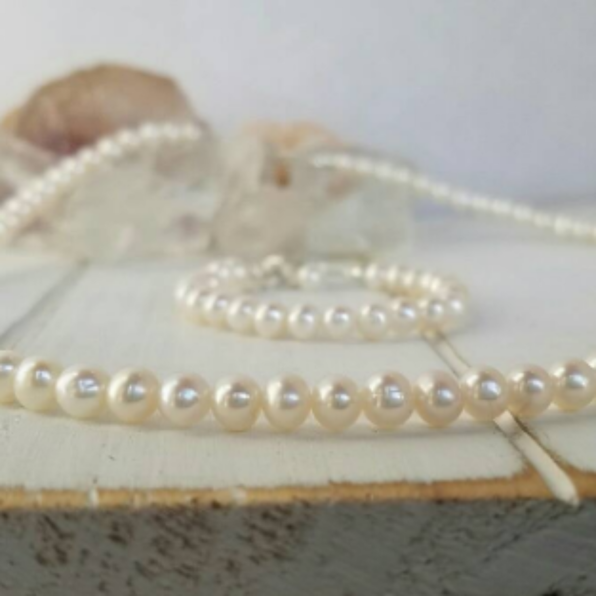AAA Freshwater Pearl Necklace and Bracelet Set - Sterling Silver