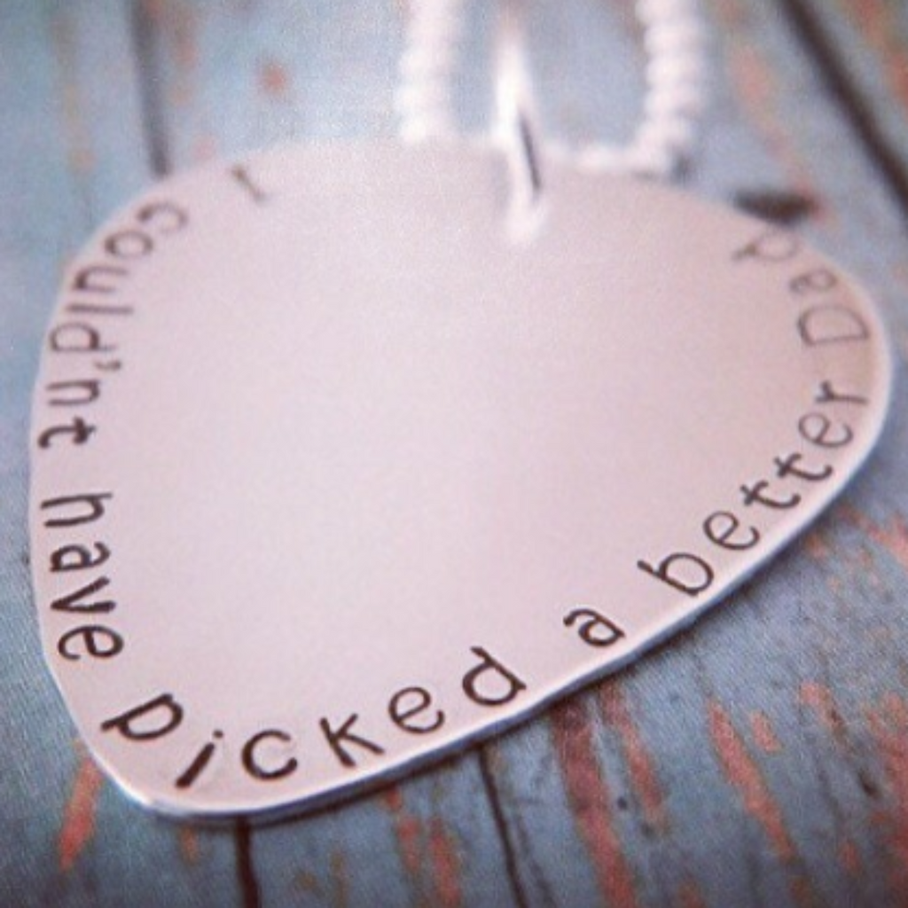 Custom Guitar Pick Necklace - Sterling Silver