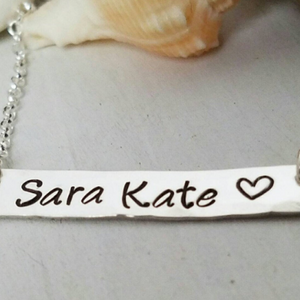 Sterling Silver Name Bar Necklace