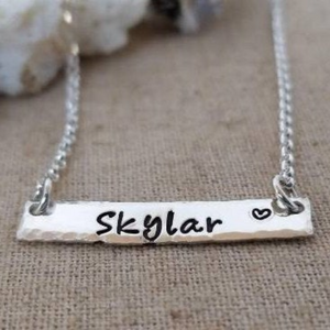 Sterling Silver Name Bar Necklace