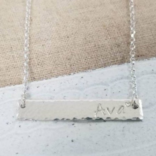 Sterling Silver Name Bar Necklace