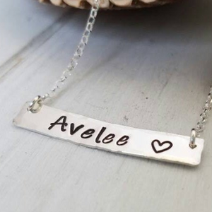 Sterling Silver Name Bar Necklace