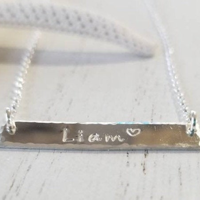 Sterling Silver Name Bar Necklace