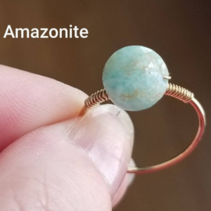 Natural Stone Boho Ring - Sterling or Gold