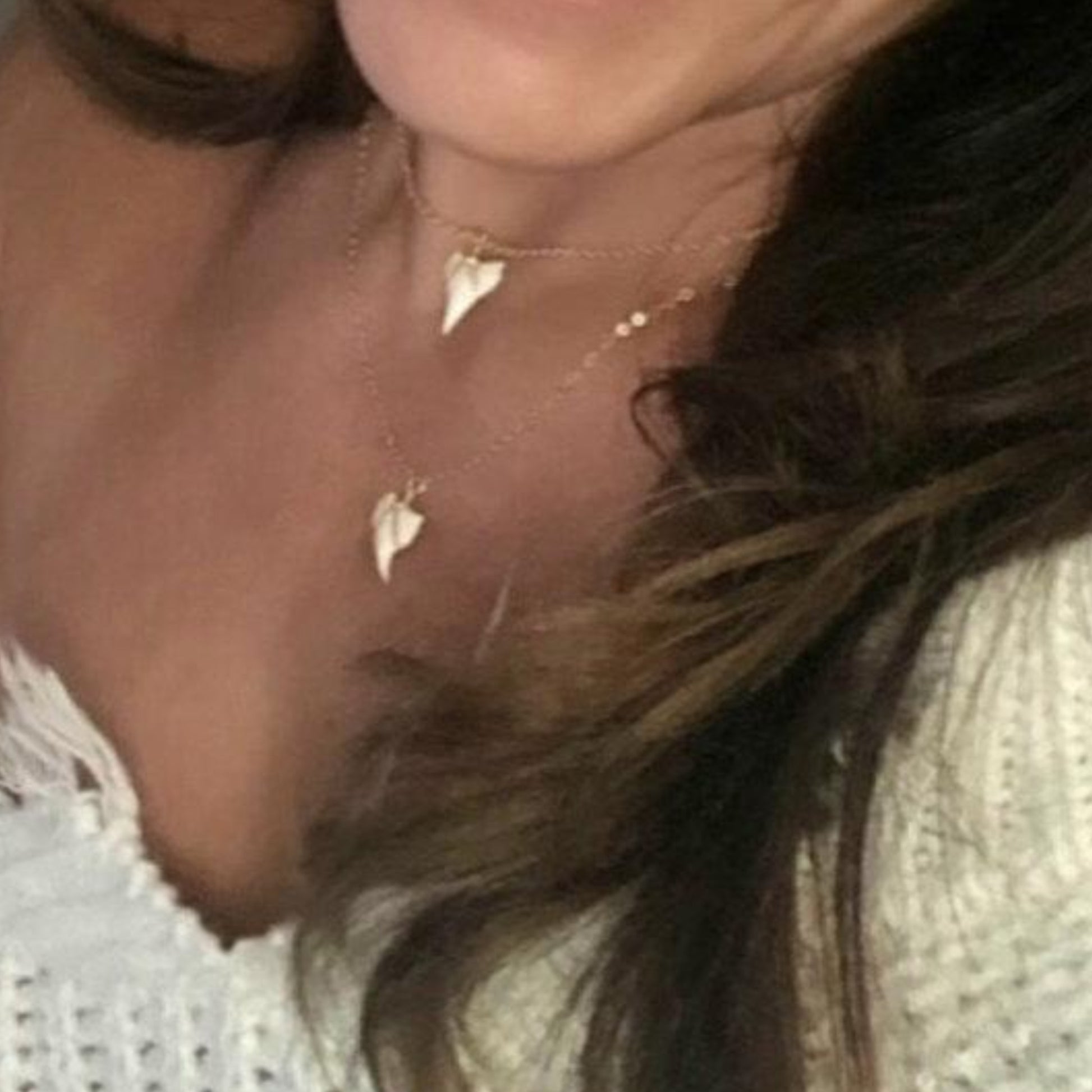 The "Annesa" - Real Shark Tooth Layering Necklace - Sterling or Gold